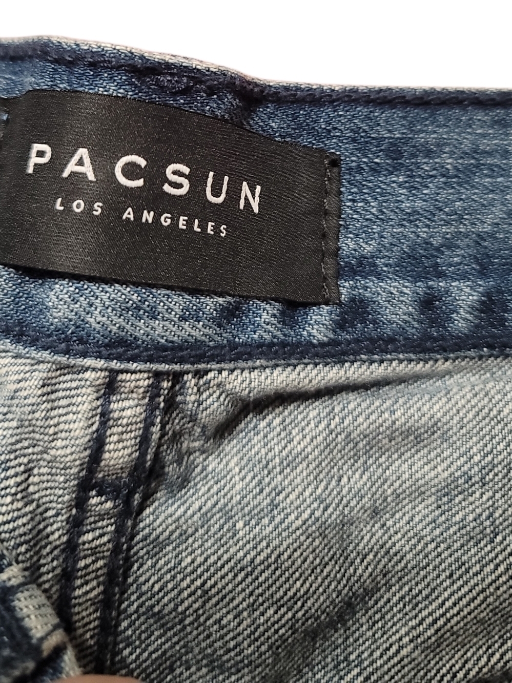 PacSun - Waist Men's Distressed Light Blue Denim Shorts - Picture 7 of 8